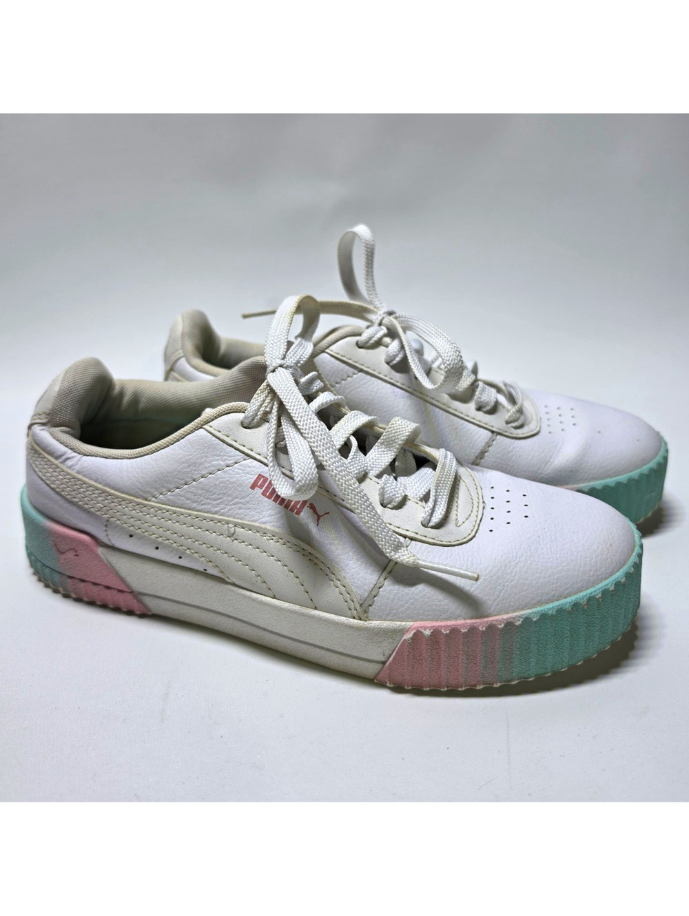 PUMA Carina Faded Spray Paint Lace Up Low Top Sneakers 368671-01